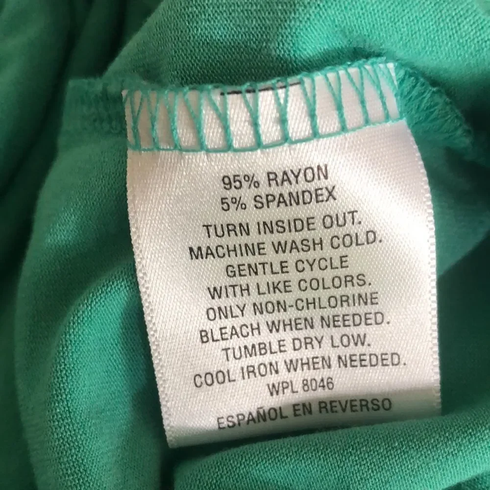 JM Collection Petite Blouse aqua Green Tie Front with Three Quarter Sleeves - Picture 7 of 7